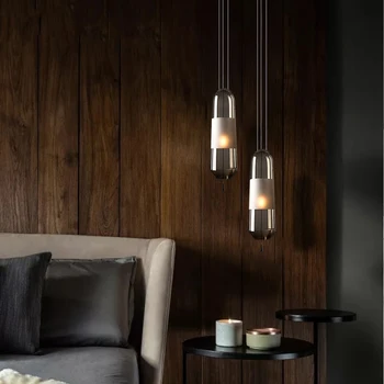 Šiaurės Post-modernus Dizaineris LED Stiklo Pakabukas Lempa, Restoranas Kambarį Viešbutyje Miegamojo Lovos Sieniniai šviestuvai Namų Dekoro Lempos