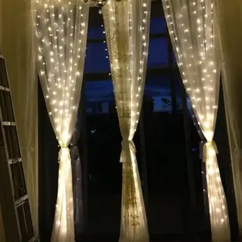 Krioklys Užuolaidų Žibintai LED Varveklis Styginių Šviesos Vestuves Namuose Kalėdų Backdrops Apdailos mėlyna balta spalvinga 4sizes