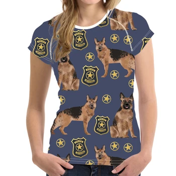 NOISYDESIGNS Marškinėliai Moterims Harajuku vokiečių Aviganis Print T-shirt Ladies Vasaros Viršūnes Tees Moterys Mados Dizaino Marškinėliai