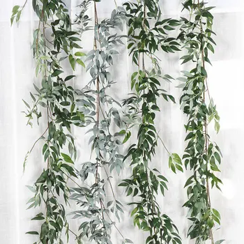 Plastikiniai Dirbtinių Gėlių Pintais string Dirbtinis Ivy žalia Lapų Girlianda Augalai Vynuogių Netikrą Lapai, Gėlės Namų Dekoro