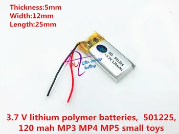 3,7 V ličio polimerų baterija 120mah 501225 diktofonas Bluetooth Baterija