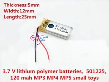 3,7 V ličio polimerų baterija 120mah 501225 diktofonas Bluetooth Baterija