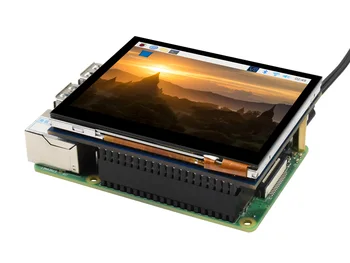 Waveshare 3.5 colių Capacitive Jutiklinis Ekranas LCD Aviečių Pi, 640×480, DPI raiška, IPS, Grūdinto Stiklo Dangtis, Mažos Galios), Tirpalas