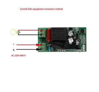 AC 220V 433Mhz Universalus Belaidis Nuotolinio Valdymo Jungiklis 1CH relay Imtuvo Modulis ir RF Siųstuvas 433 Mhz Kontroliuoti šviesos lempos