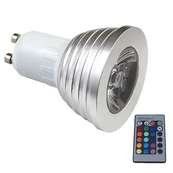 10VNT Energijos saving16 Pakeisti Spalva lemputė GU10 3w RGB LED lemputės, šviesos, spalvų kaita, infraraudonųjų spindulių nuotolinio valdymo