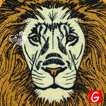 GUGUTREE siuvinėjimo didelis liūtas pleistras gyvūnų pleistrai emblemos aplikacijos lopai drabužių DX-112