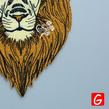 GUGUTREE siuvinėjimo didelis liūtas pleistras gyvūnų pleistrai emblemos aplikacijos lopai drabužių DX-112