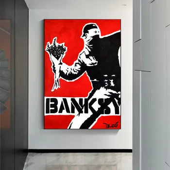 Banksy Grafiti Menas Abstraktus Drobės Plakatai, Tapyba ir grafika 