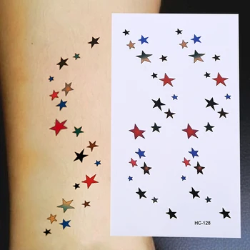 3D Star Vandeniui Laikinos tatuiruotės lipdukas kūno Rankos žvaigždė Laikinai Totemas Tattoo Lipdukai, Kūno Menas, Tatuiruotė