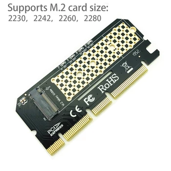 M. 2 NVME PCIE į M2 Adapteris LED NVME SSD M2 PCIE x16 Išplėtimo Kortelės Kompiuterio Adapteris Sąsaja M. 2 NVMe SSD Į PCIE M. 2 Adapteris