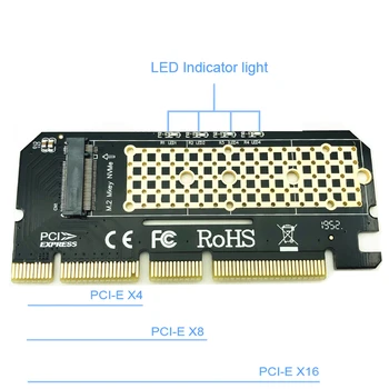 M. 2 NVME PCIE į M2 Adapteris LED NVME SSD M2 PCIE x16 Išplėtimo Kortelės Kompiuterio Adapteris Sąsaja M. 2 NVMe SSD Į PCIE M. 2 Adapteris