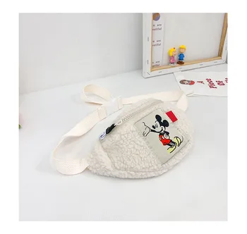 Disney mickey mouse pliušinis maišelį animacinių filmų pliušinis krepšys merginos booy juosmens krepšys krūtinės maišą mados mielas pečių maišą monetos piniginėje