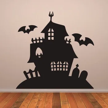 Haunted House Creepy Dvare Helovinas Tapetų Nuimamas Lipdukai Kambarį Meno Dekoro Vinilo Sienų Lipdukai Vaikų Darželio Patalpos L565