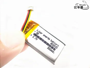 DĻSV PH 1,0 mm 3 pin Gera Qulity 3.7 V,300mAH 402035 Polimeras ličio jonų / Li-ion baterija tablet pc BANKAS,GPS,mp3,mp4