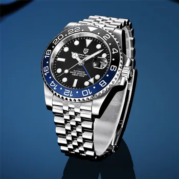 PAGANI DIZAINO Top Brand 2020 Prabangūs vyriški Verslo Mechaninis laikrodis atsparus Vandeniui 100M GMT Safyro Stiklas Sporto Atsitiktinis Žiūrėti