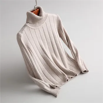 2020 m. rudenį naujų korėjos versija laukinių aukštos apykaklės vientisos spalvos storo dugno marškinėliai džemperis moterims