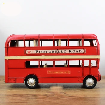 COOL!1:12 Geležies Londono Autobusų Modelio Rašiklis metalo lokomotyvų kūrybos dekoravimas ornamentais L28CM *W8*H15CM Papuošalai biuro stalai