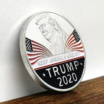 5 vnt 2020 Pirmininkas Donald Trump ženklelis Išlaikyti Ameriac Labai sidabro, aukso spalvos 40 mm, apdailos suvenyrų collectibe monetos