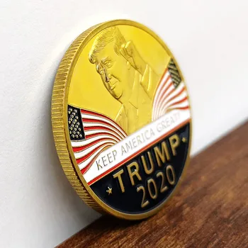 5 vnt 2020 Pirmininkas Donald Trump ženklelis Išlaikyti Ameriac Labai sidabro, aukso spalvos 40 mm, apdailos suvenyrų collectibe monetos