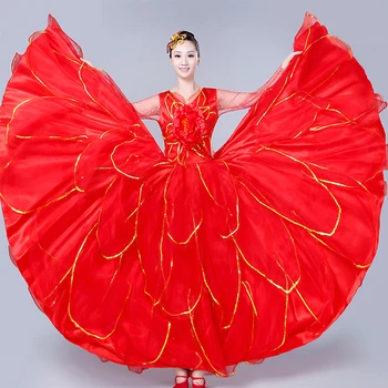Flamenko Sijonas Pramoginiai Moterų Suknelės, Čigonų Etape Dancewear Veiklos Kostiumas Ponios Drabužiai Suaugusiųjų Rodo Praktika Dėvėti DNV11572