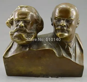 Nemokamas pristatymas Kolekcines, Dekoruoti Senas, rankų darbas Vario Raižyti Markso Ir Lenino Statula