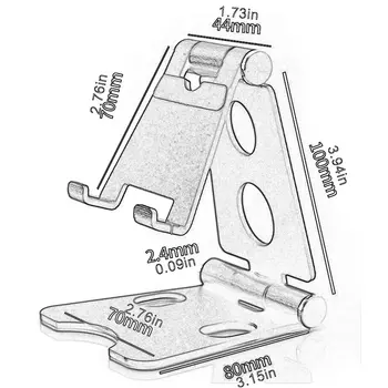 Dual Padarinių Mobiliojo Telefono Laikiklis Aliuminio Mobiliojo Telefono Laikiklis Lankstymo Darbalaukio Tablet Stand Telefono Turėtojas