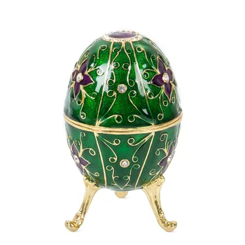 FLETCHER Prekės Metalo Exqusite su Gėlėmis Stiliaus Faberge Kiaušinių Papuošalų Dėžutė