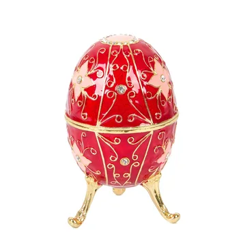 FLETCHER Prekės Metalo Exqusite su Gėlėmis Stiliaus Faberge Kiaušinių Papuošalų Dėžutė