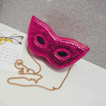 Naujas Mados Moterų China Krepšys 3D Fox Mask Stiliaus Grandinės Pečių Krepšiai, Rankinės Bolsas Feminina Halloween Party