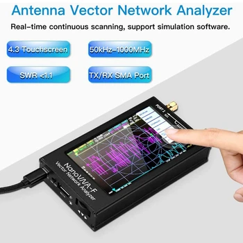 NanoVNA-F UHF Vektoriaus Tinklo Antena, Analizatorius 50-1000MHz 4.3 Colių IPS LCD+RF Demo Kit Nešiojamas Delninis Antenos Analizatorius