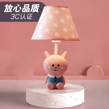 Animacinių filmų Kūrybos Pink Rabbit Stalo Lempa Mergaičių Miegamasis, Vaikų Kambarys Lempos Šiuolaikinės Paprasta LED Spalva Gyvūnų Stalo Lempa
