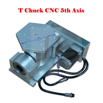 CNC sukimosi ašis 5 ašies B aixs T chuck tipo su 57 stepper motorinių Nerūdijančio plieno dulkių dangtelis, skirtas 