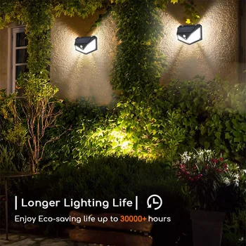 4 pusių 100leds 3 rūšių ryškumas kedro sienos lempos sodas, šviesos, saulės energija visada šviečia, lauko gatvės apšvietimas naktį
