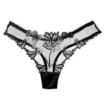 Sexy Kelnaitės Egzotinių Apatinis Trikotažas Moterims, Tuščiaviduriai Mažas Juosmens Lingeries Gėlių Aplikacija Kelnaitės Apatinės Kelnės Apatiniai G String 2021