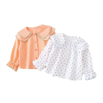 Baby Girl Marškinėliai 2020 M. Rudenį Naujų Vaikai Ilgomis Rankovėmis Polka Dot Spausdinti Tee Marškinėliai Mažylis Mielas Ilgomis Rankovėmis Puloveriai Baby Girl Palaidinė