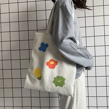 Nauja Japonų Nešti Pirkinių Krepšys Lady 2020 Mielas Gėlių Drobės Pečių Maišą studentėmis Medvilninio Audinio, Eko Shopper Bag