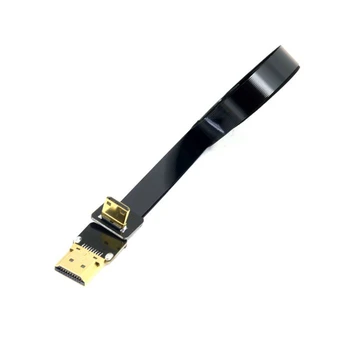 HDMI FPV Kabelis 90 Laipsnių Kampu Žemyn FPV Mini HDMI Male HDMI Male FPC Plokščias Kabelis Multicopter aerofotografija 10cm 20cm