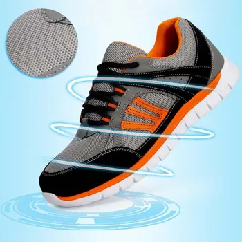 Nauji vyriški plieno toe cap apsauginė avalynė, darbo batai, dėvėti batai, kvėpuojantis lengvas, ne slydimo (anti-piercing apsauginiai batai