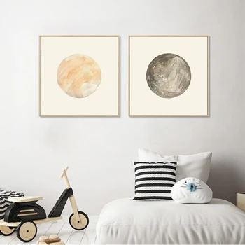Vaikų Švietimo Plakatas Saulės Sistemos Planetų Drobės Tapybos Sienos Meno Plakatas Žemė, Mėnulis, Venera Saturnas Kambarį Meno Dekoro