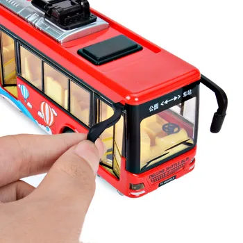 Aukštos kokybės 1:50 dukart skyriuje autobusų lydinio modelis,modeliavimas die-casting garso ir šviesos traukti atgal autobusu žaislo modelis,nemokamas pristatymas