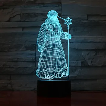 3D Lempos Krikščionių Popiežius Palieskite Jutiklio Šviesus Bazė 7 Spalvos su Nuotolinio Geriausia dovana Vaikams Dropship Led Nakties Šviesos Lempos