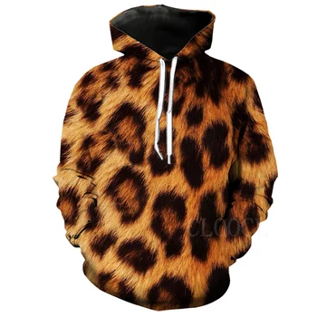 Rudenį Atsitiktinis Derliaus Leopard Hoodie Palaidinės 3D Atspausdintas Leopard Streetwear Sportinę Moterims/Vyrams Hip-Hop Harajuku Bliuzono Kailis