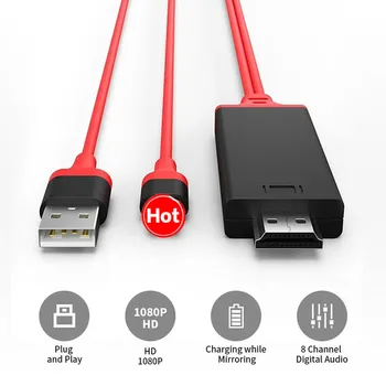 1080pHD 2M USB TV stick toMI HDTV AV Kabelis Adapteris, skirtas 