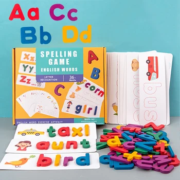 Ikimokyklinio Montessori Mediniai Žaislai, Raidžių Pažinimo Rašybą Žodis Puzzle Žaidimas Kūdikių Ankstyvojo Mokymosi Švietimo Žaislai Vaikams