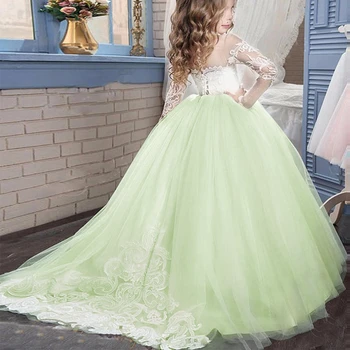 Derliaus Princesė Dress Fotografijos Kostiumas Aukšto Juosmens Pirmą Pranešimą Suknelė Mergaitėms Gimtadienio Kamuolys Suknelė Tiulio Ilga Suknelė