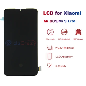 AMOLED skystųjų kristalų (LCD Pakeitimo Xiaomi Mi CC9 Ekranas Mi 9 Lite Touch Ekranas skaitmeninis keitiklis Surinkimas Su pirštų Atspaudų Funkcija
