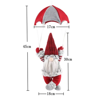 Kalėdų No-Face Lėlė, Pliušinis Ornamentu, Parašiutizmas Formos Dovana Daugkartinio Naudojimo Kabinti Apdaila