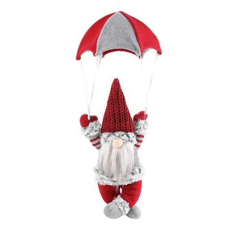 Kalėdų No-Face Lėlė, Pliušinis Ornamentu, Parašiutizmas Formos Dovana Daugkartinio Naudojimo Kabinti Apdaila