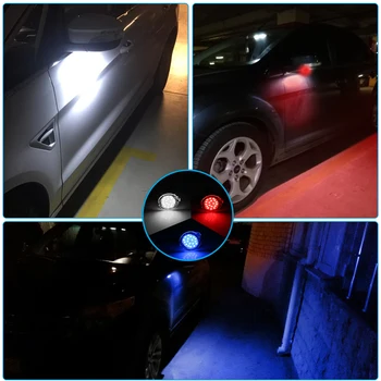 Automobilio LED Pagal Veidrodis Balos Šviesos 