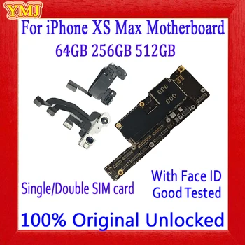 Originalus iPhone XS Max Plokštė Su/Be Veido ID Atrakinta iCloud iPhone XS Max MainBoard 64GB 256 GB 512 GB